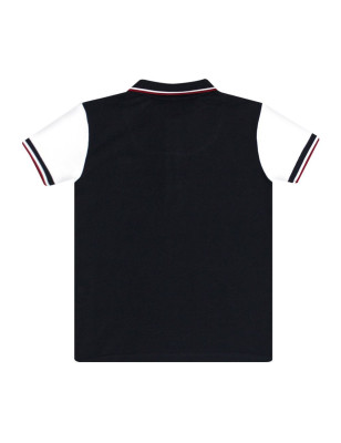 Dos du polo Cabourg enfant Otago marine-blanc