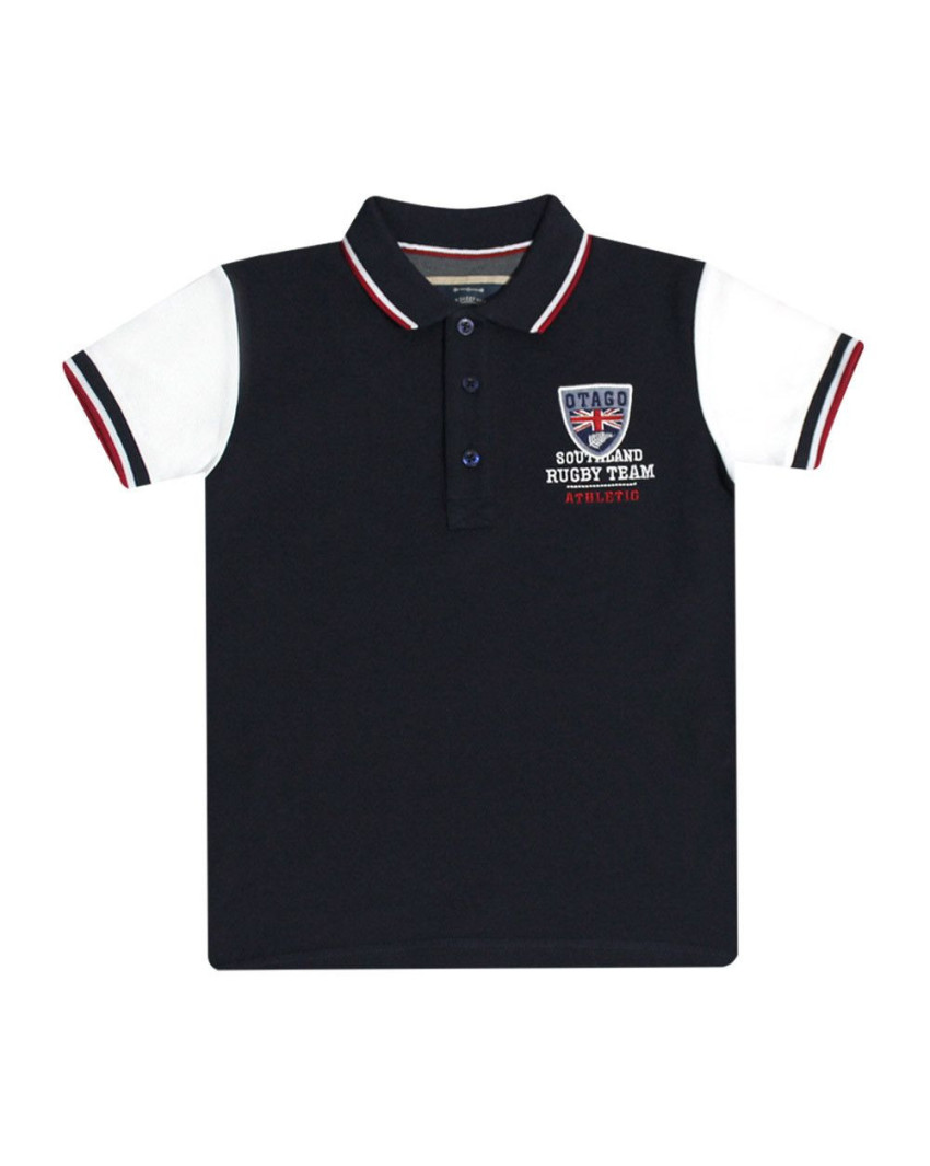 CABOURG POLO MC ENFANT OTAGO MARINE/BLANC