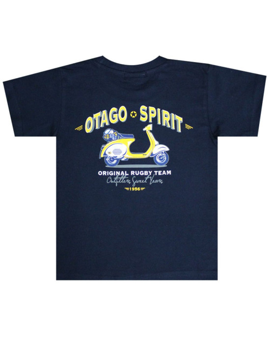 T-shirt Vespa Otago rugby enfant col rond marine