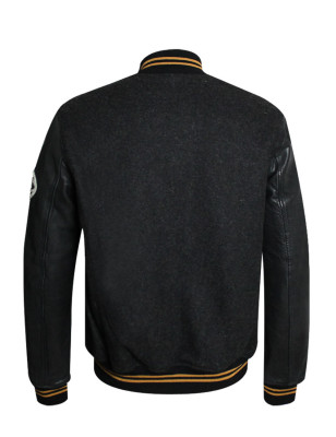 Veste cuir Otago rugby noire homme