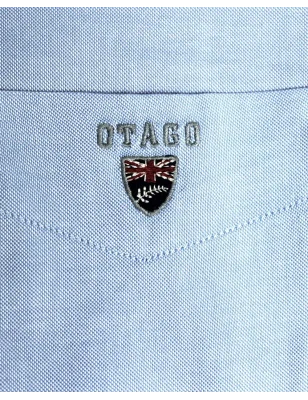 Broderie côté coeur de la chemise Buenos aires Oxford Otago bleu ciel pour homme