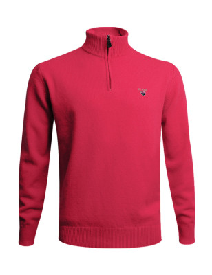 Pull Buenos Aires col zip Otago rouge pour homme