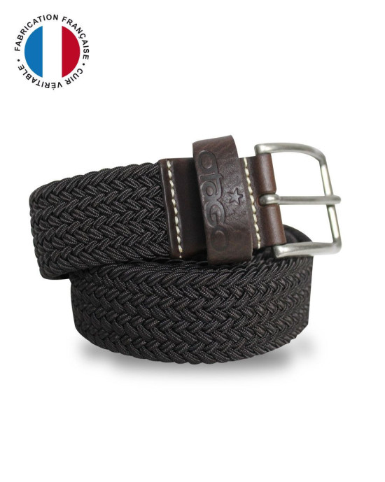 Ceinture Tressée Otago en cuir marron