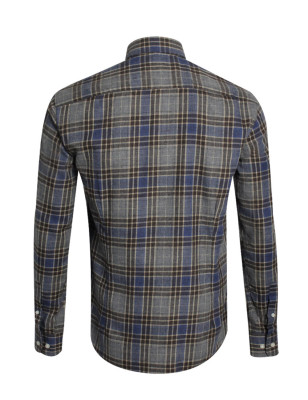 Chemise Ottawa à carreaux marron manches longues Otago rugby homme