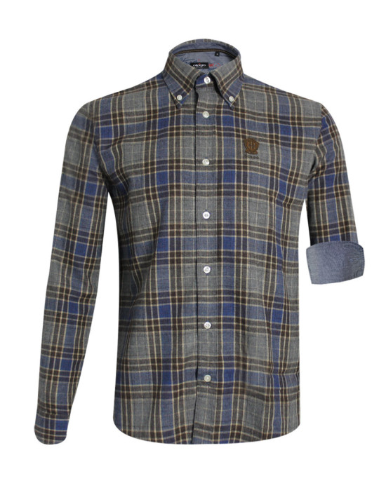 Chemise Ottawa à carreaux marron manches longues Otago rugby homme