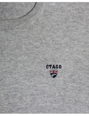 Broderie côté coeur du pull Buenos aires Otago gris clair homme