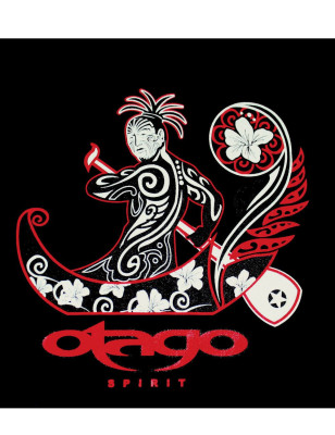 Tshirt Wave Otago rugby noir coton Bio homme