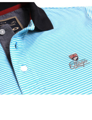 Détail produit du polo Griffax rayé Otago bleu ciel pour homme
