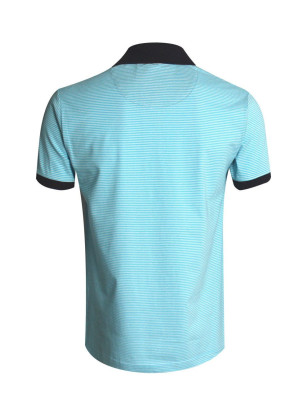 Dos du polo Griffax rayé Otago bleu ciel pour homme
