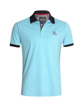 GRIFFAX RAYÉ POLO MC OTAGO BLEU CIEL