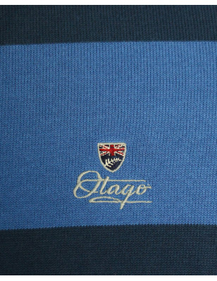 Pull col zip RAYGAN Otago rugby homme rayé marine lavande