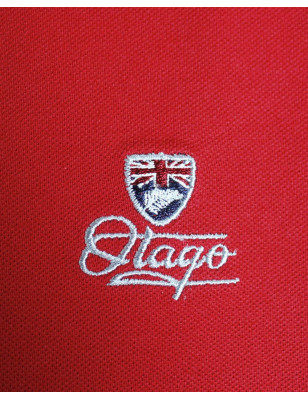 Broderie côté cœur du polo Griffax rouge pour homme