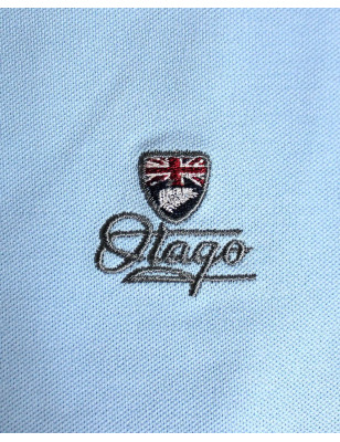 Broderie côté cœur du polo Griffax bleu ciel pour homme
