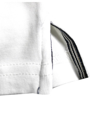Patte avec liseré aux ouvertures latérales du polo Tikland Otago écru pour homme