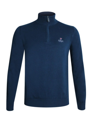 Pull Bologne col 1/2 zip bleu marine Otago rugby pour homme