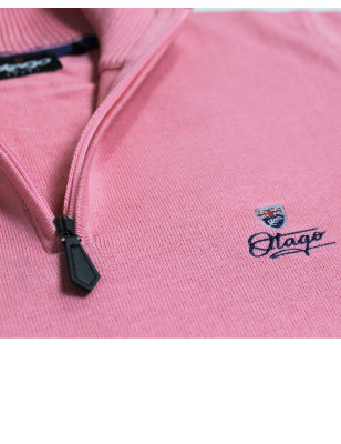 Détail produit du pull Bologne Otago rose pour homme