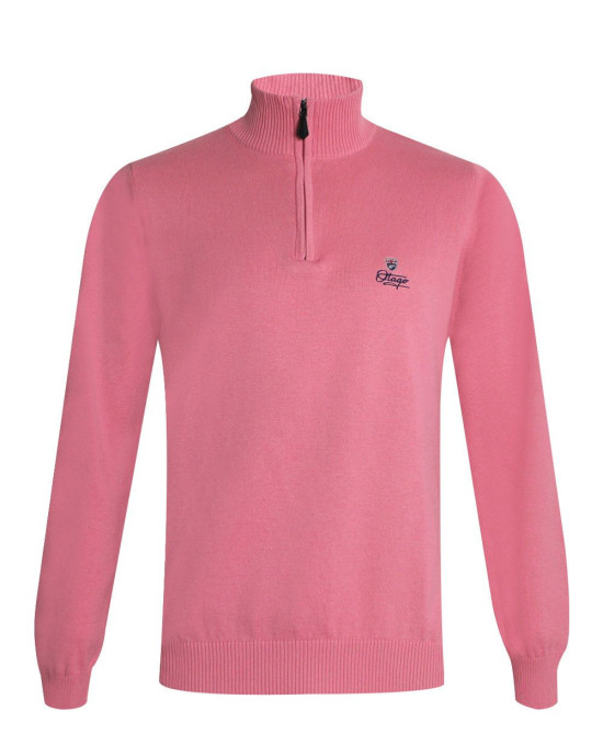 BOLOGNE PULL COL 3/4 ZIP OTAGO ROSE