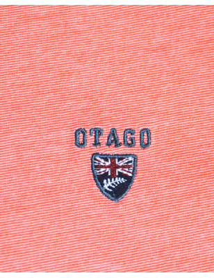 Broderie côté coeur du tee shirt Buenaray uni Otago orange pour homme