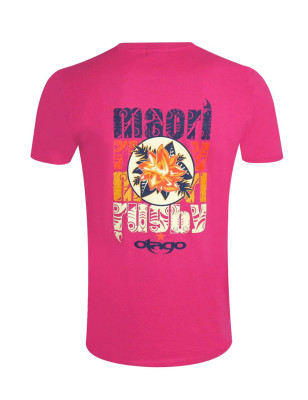 Tee shirt Flower Otago rugby framboise raspberry sorbet homme