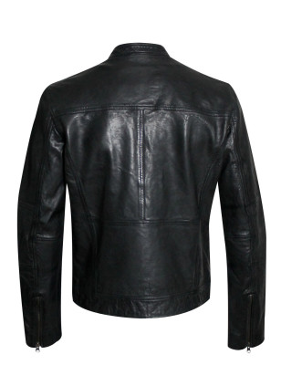 Dos la veste cuir Race Otago noire pour homme