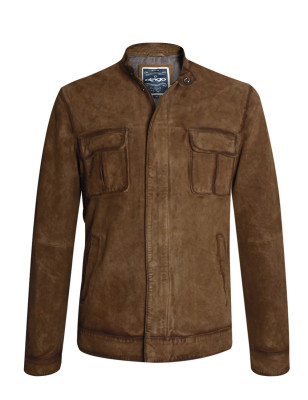 Veste cuir SIP VINTAGE Otago rugby marron homme