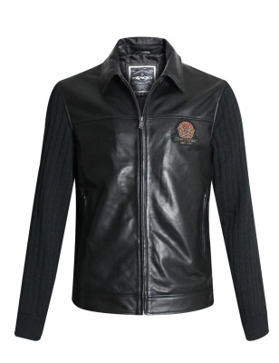 Veste cuir BUCK Otago rugby noire pour homme