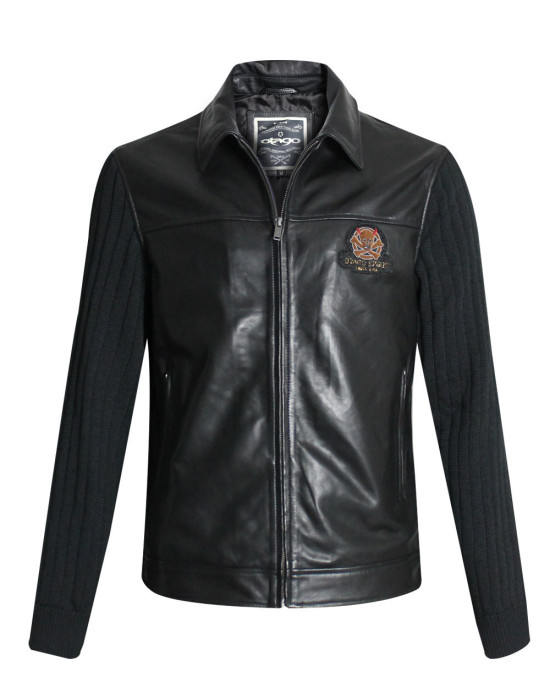24 BUCK VESTE CUIR OTAGO NOIR