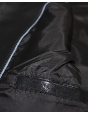 Détail produit la veste cuir Buck Otago noir pour homme