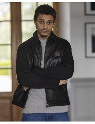 24 BUCK VESTE CUIR OTAGO NOIR