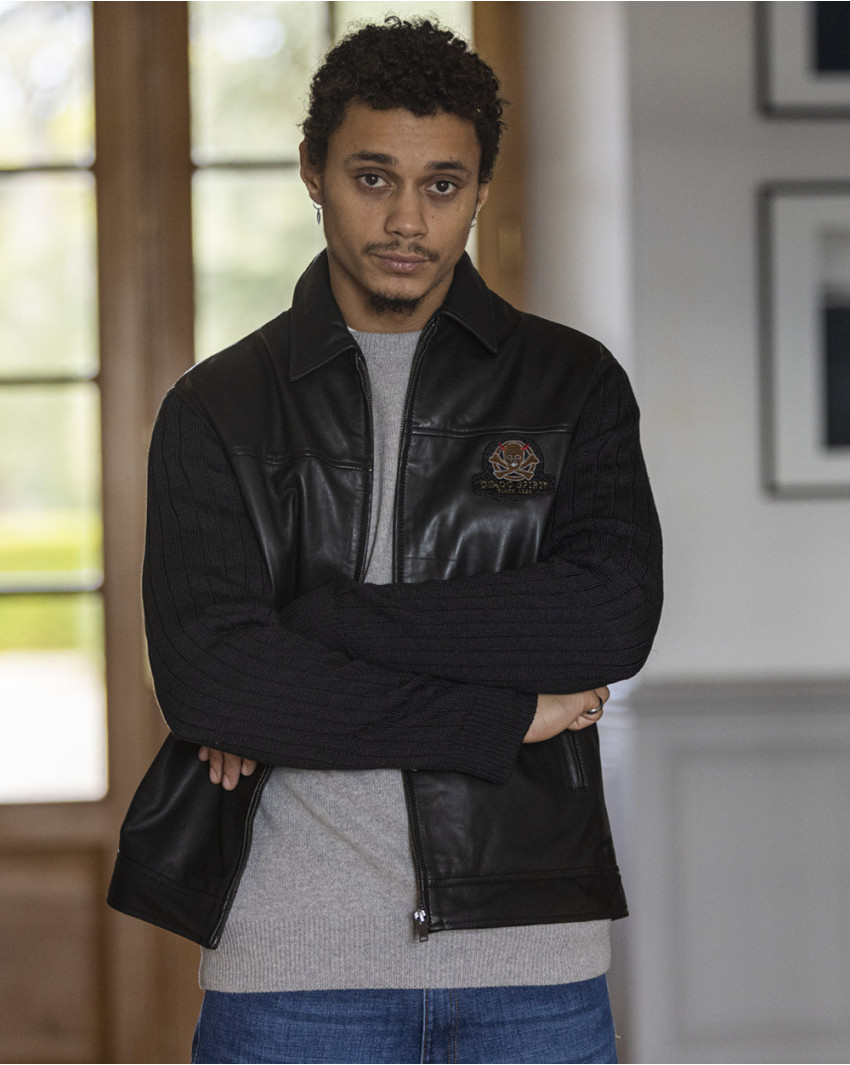 24 BUCK VESTE CUIR OTAGO NOIR