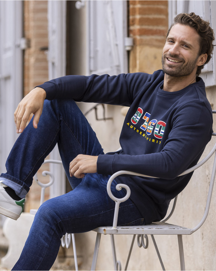 JAMAKO SWEAT COL ROND OTAGO BLEU MARINE