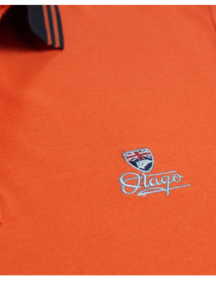 Détails produit du polo Griffax vermillon orange pour homme