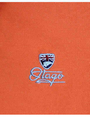 broderie côté cœur du polo Griffax orange pour homme
