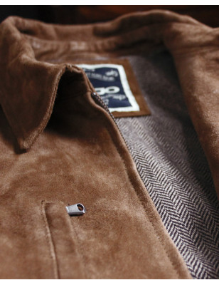 Veste en cuir SUEDE Otago marron HOMME