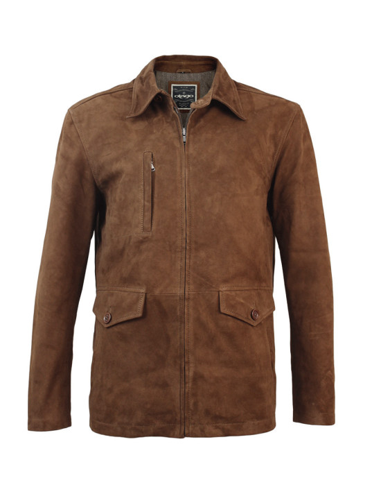 SUEDE VESTE CUIR OTAGO MARRON