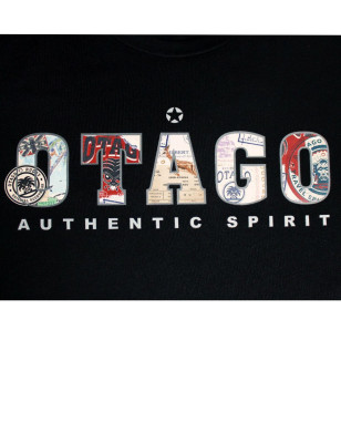 Impression transfert couleur sur le devant du tee shirt Scribook Otago noir pour homme