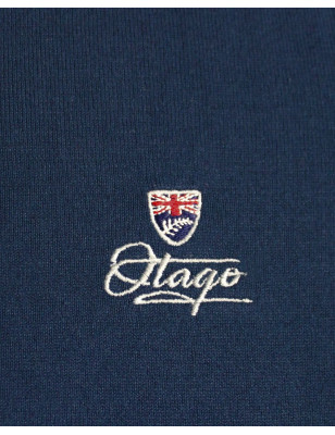 Broderie côté coeur du pull Neston Otago bleu marine pour homme