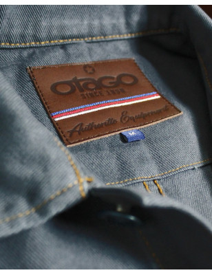 Écusson cousu effet cuir la veste Hobart Otago ardoise pour homme