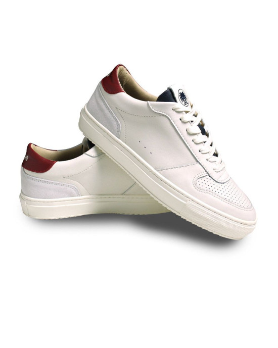 BASKETS CUIR LENNY OTAGO BLANC/BLEU/ROUGE