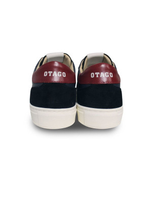 Dos des baskets Lenny cuir Otago marine/bordeaux pour homme