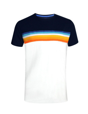 Tee shirt TEESUP Otago blanc marine pour homme