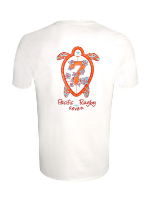 dos du Tee shirt TORTUE7 Otago rugby ivoire pour homme