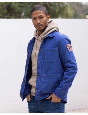 Veste Toile Boutonnée Hobart Otago Rugby Bleu Klein pour Homme