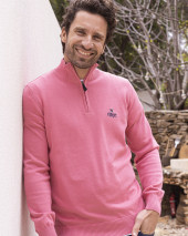 BOLOGNE PULL COL 3/4 ZIP OTAGO ROSE
