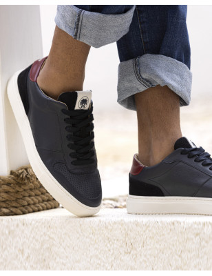 BASKETS CUIR LENNY OTAGO MARINE/BORDEAUX