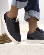BASKETS CUIR LENNY OTAGO MARINE/BORDEAUX