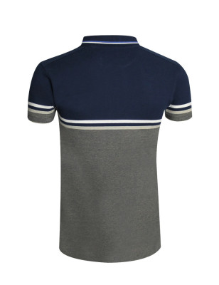 Dos du polo Peralta marine et gris pour homme