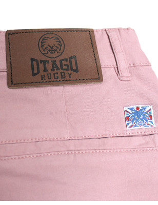 Ecusson cuir embossé cousu au dos du pantalon Marco Otago vieux rose pour homme