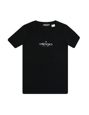 Tee-shirt Piena Otago rugby enfant col rond noir coton bio