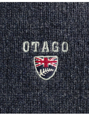 Broderie côté coeur du pull Buenos aires col roule Otago Anthracite pour homme